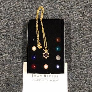 Vintage Joan Rivers Gold Necklace with Colorful Gem Options